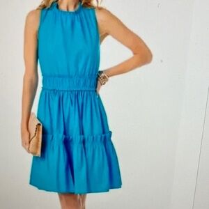 Lilly Pulitzer Elina Sleeveless Tiered Dress in Cumulus Blue size 12